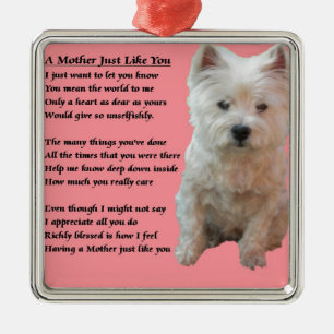 Mother Poem - Westie Metal Ornament
