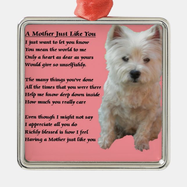Mother Poem - Westie Metal Ornament (Front)