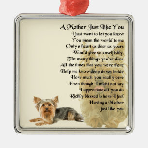 Mother Poem -  Yorkshire Terrier Design Metal Tree Decoration