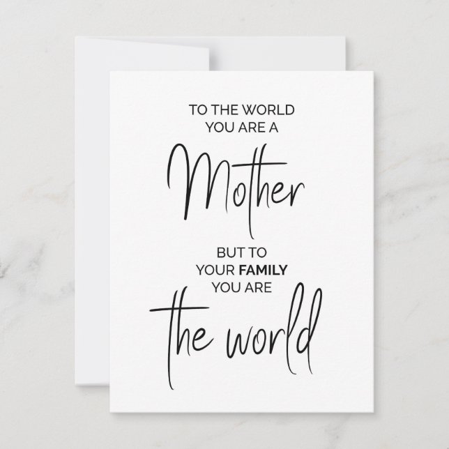 Mother quote, gift for Mother's day or birthday Holiday Card (Front)