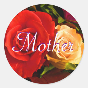 Mother Red Yellow Rose Sticker