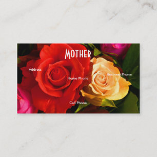 Mother Red Yellow Roses Profile Card