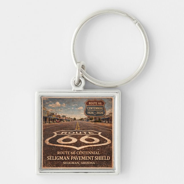 Mother Road Centennial Seligman Pavement Keepsake Key Ring (Front)