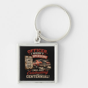 Mother Road Centennial Speeding Car Humour Key Ring