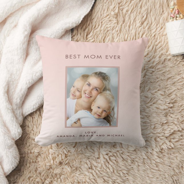 Mother rose gold blush photo cushion (Blanket)
