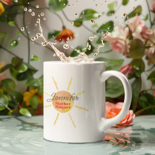 Mother Runner Yellow Sunshine Watercolor Custom Mug