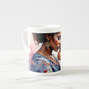 Mother’s Day African Watercolor Love Art Bone China Mug