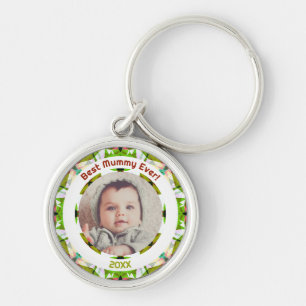 Mother’s Day Best Mommy Ever Baby Kids Photo Gift  Key Ring