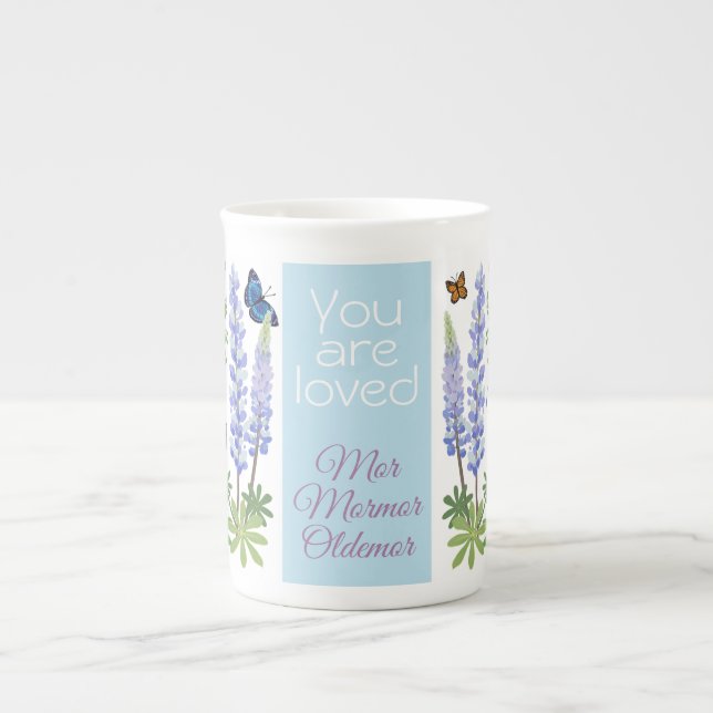 Mother’s Day Bone China cup flowers & butterflies (Front)