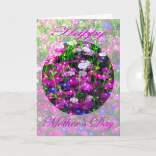 Mother’s Day Bouquet of blue, pink and white Card