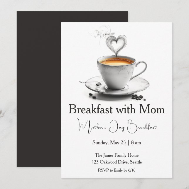 Mother’s Day Breakfast – Breakfast with Mum Invitation (Front/Back)