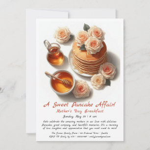 Mother’s Day Breakfast Invitation – Pancakes Roses