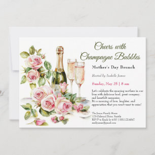 Mother’s Day Brunch – Cheers with Champagne Bubble Invitation