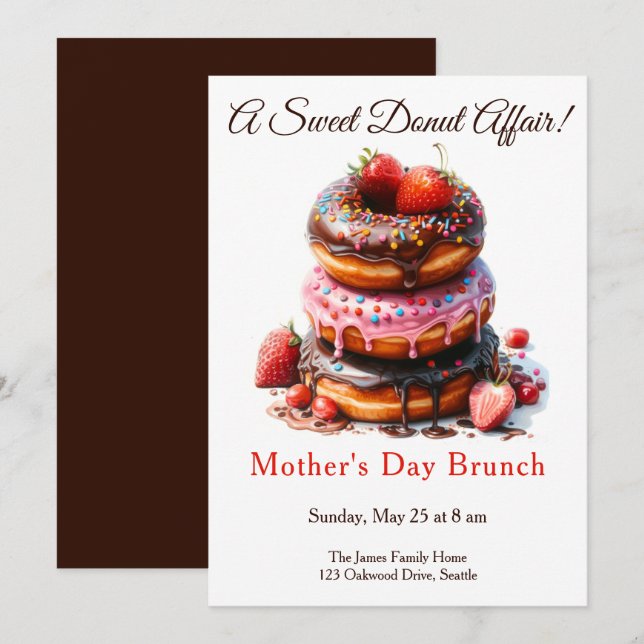 Mother’s Day Brunch Invitation – Doughnut affair (Front/Back)