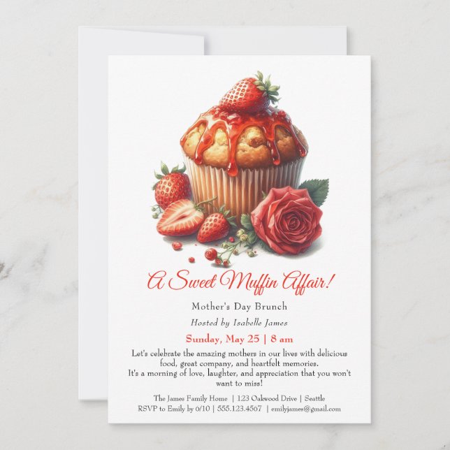 Mother’s Day Brunch Invitation – Muffins affair (Front)