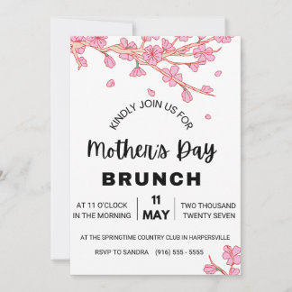 Mother’s Day Brunch Invitation Watercolor Poppy