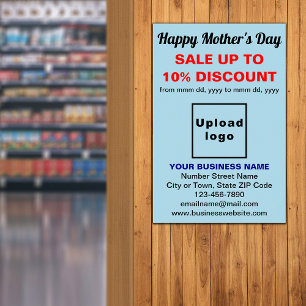 Mother’s Day Business Sale Light Blue Poster
