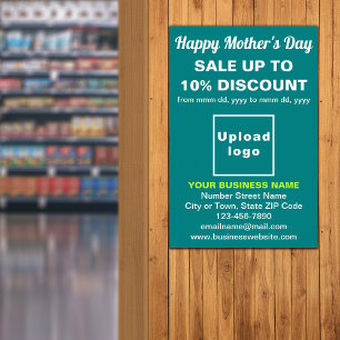Mother’s Day Business Sale Teal Green Poster