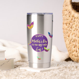 Mother’s Day calligraphy with colourful butterflie Insulated Tumbler