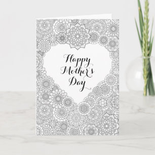 Mother’s Day Card: Adult Colouring Card