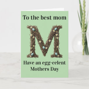Mother’s Day Card Cute Rustic Floral Letter