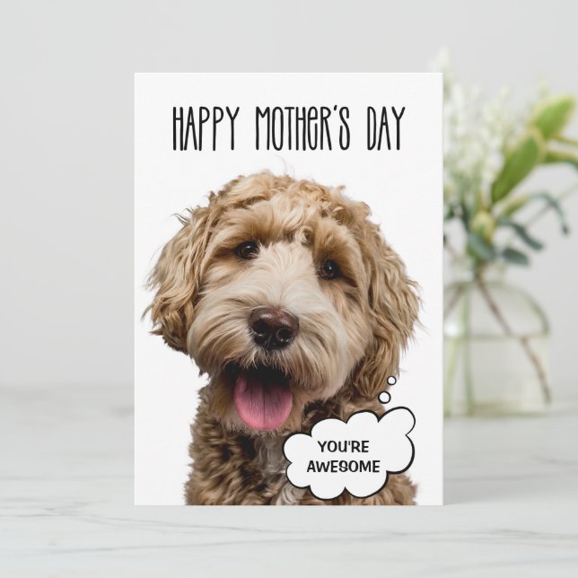 Mother’s Day Card, Funny Dog Mothers Day dog mum Holiday Card (Standing Front)