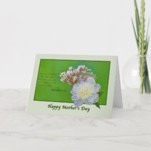 Mother’s Day Card with Pink and White Flowers