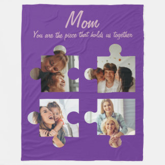 Mother’s Day Custom Gift For Mum - 4 Photo Fleece Blanket