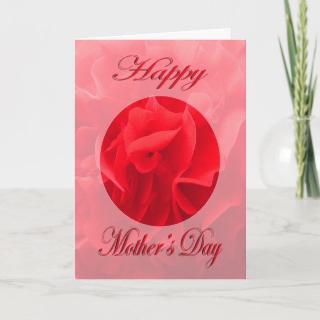 Mother’s Day Dianthus Red Flower Card (Front)
