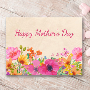 Mother’s Day for Mum Colourful Floral Garden Holiday Postcard