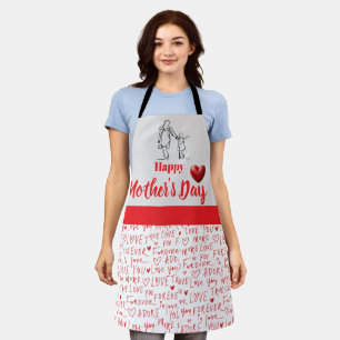 Mother’s Day Line Art Pillow – Mum & Child Love  Apron