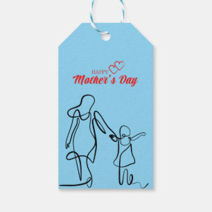 Mother’s Day Line Art Pillow – Mum & Child Love  Gift Tags
