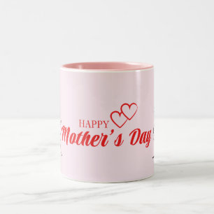 Mother’s Day Line Art Pillow – Mum & Child Love  Two-Tone Coffee Mug