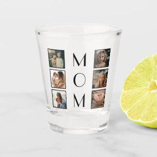Mother’s Day Mum Family Child 6 Photo Collage Shot Glass