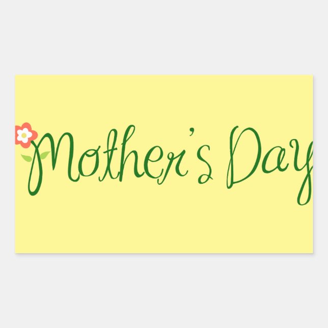 mother-s-day-mum-flower-font-love rectangular sticker (Front)