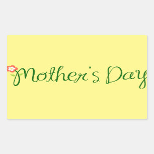 mother-s-day-mum-flower-font-love rectangular sticker