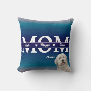 Mother’s Day Personalised three names plus dog Cushion