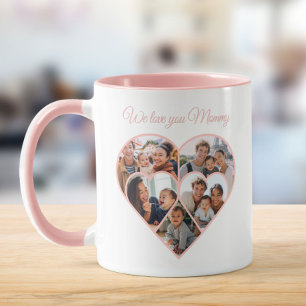 Mother’s Day Photo Collage Heart Family Picture  Mug