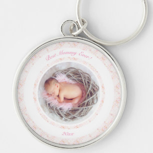 Mother’s Day Pink Best Mommy Ever Baby Photo Gift Key Ring