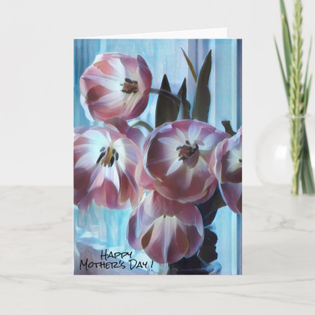 Mother’s Day Pink Tulips Card (Front)
