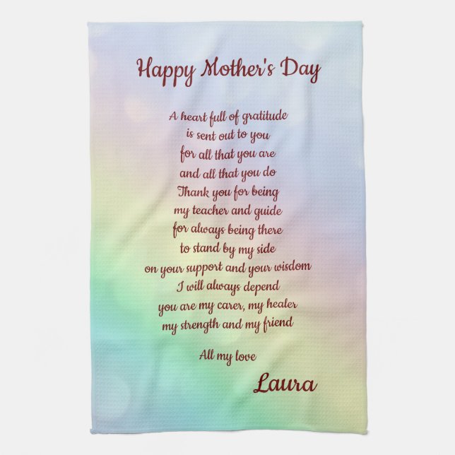Mother’s Day poem design Tea Towel (Vertical)
