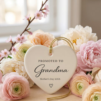 Mother’s Day Pregnancy Reveal Gift for Grandma Ceramic Ornament
