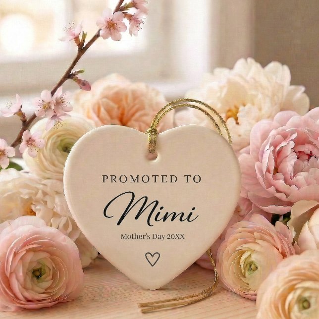 Mother’s Day Pregnancy Reveal Gift for Mimi Ceramic Ornament (mother's day Promotes to Mimi ornament)