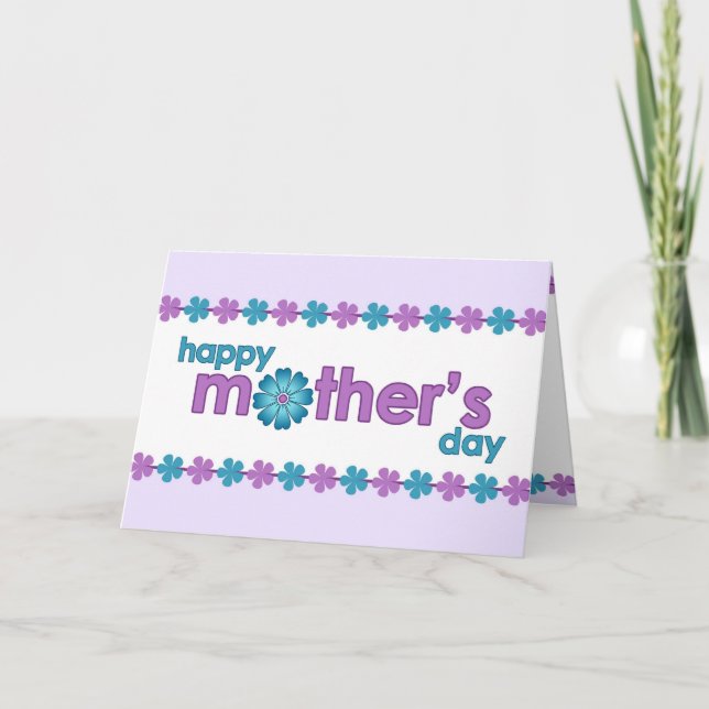 Mother’s Day Purple Spring Flowers Greeting Card (Front)