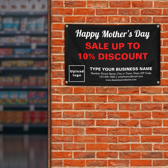 Mother’s Day Sale Black Rectangle 4’ x 2.5’ Banner (Creator Uploaded)