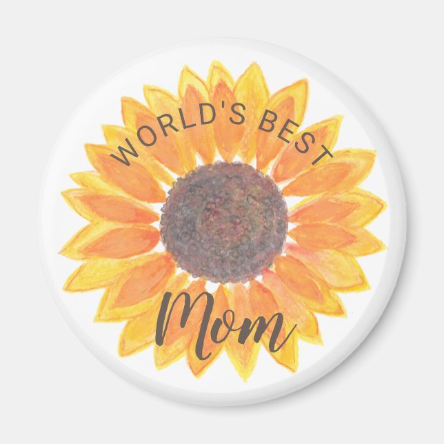 Mother’s Day Sunflower World’s Best Mum Magnet (Front)