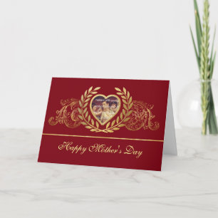 Mother’s Day Theme with Heart Photo Frame Card