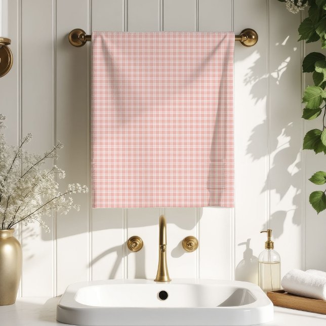Mother’s Day Towel Elegant Rose Gold Plaid (Mother’s Day Towel Elegant Rose Gold Plaid)