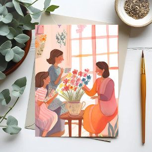 Mother’s Day Watercolor Handmade Painted Floral Holiday Postcard