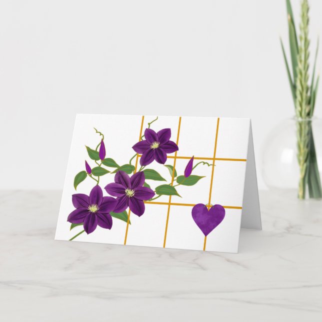 Mother’s Day with Clematis Vine and Trellis  Card (Front)